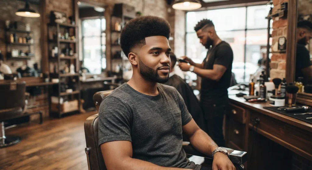 High Taper Fade for Black Male: 12 Styles, Cost, Real Guide 2026 9 Afro high taper fade Black male