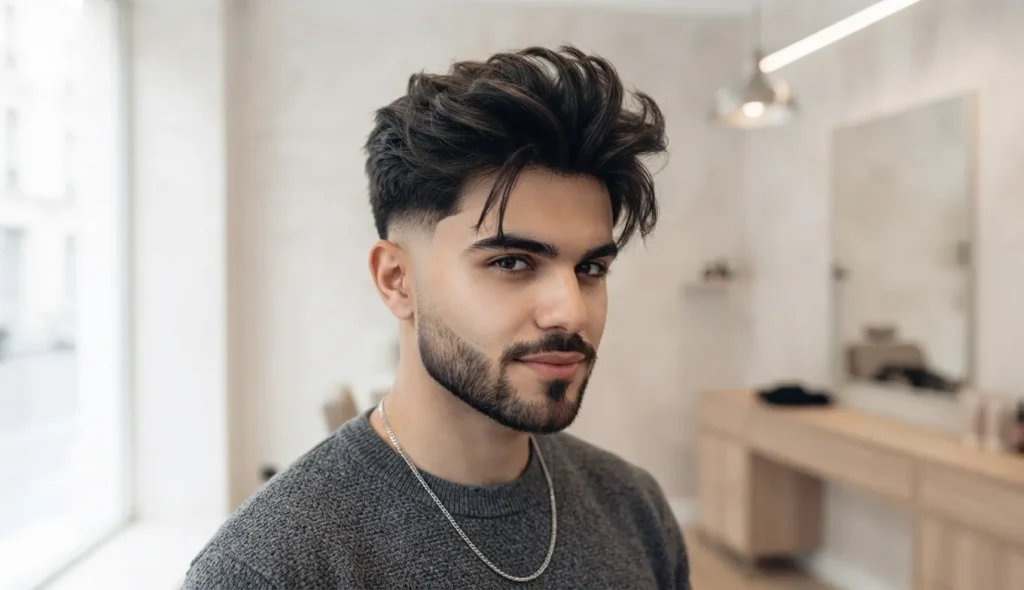 Mid Taper Fade Fringe: The Complete Guide 2026 13 Blowout fringe with mid taper fade haircut
