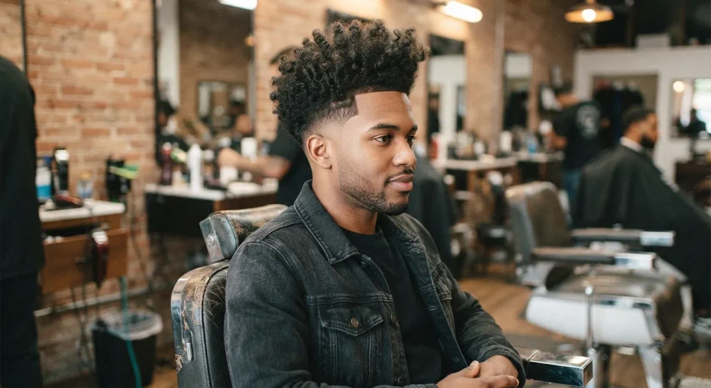 Low Taper Fade Curly Hair: Styles, Tips & Barber Guide 2026 13 Blowout taper with voluminous curls and clean tapered sides.