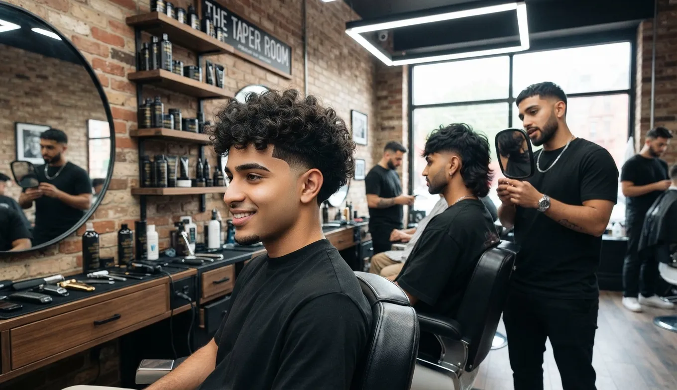 Burst Taper Fade: Styles, Cost & What to Ask Barber 1 Burst taper fade haircut with textured top