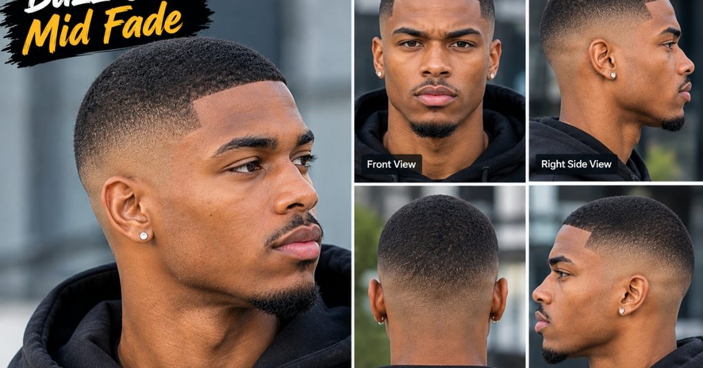 Mid Taper Fade for Black Male: 22 Best Styles for 2026 3 Black man with a low-maintenance mid taper fade hairstyle
