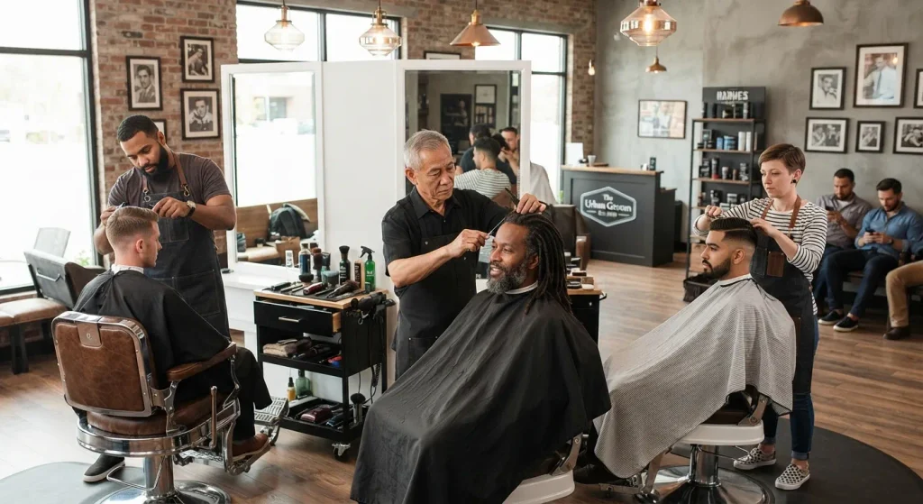 Mid Taper Fade Buzz Cut: A Barber-Ready Guide 2026. 6 Buzz cut, crew cut, and induction cut comparison on three men.
