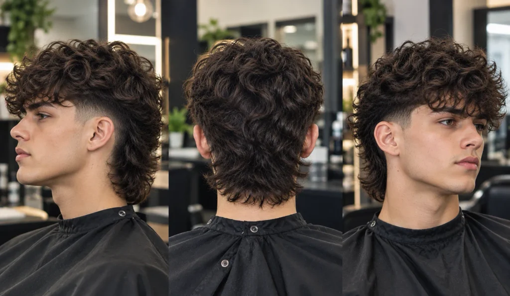 Low Taper Fade Modern Mullet Haircut: The Complete 2026 Guide 8 Curly fringe mullet with low taper fade and textured curly back