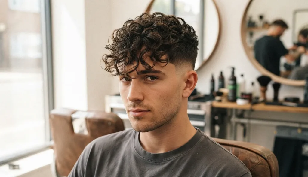 Low Taper Fade Curly Hair: Styles, Tips & Barber Guide 2026 12 Curly fringe with defined curls and a textured front.