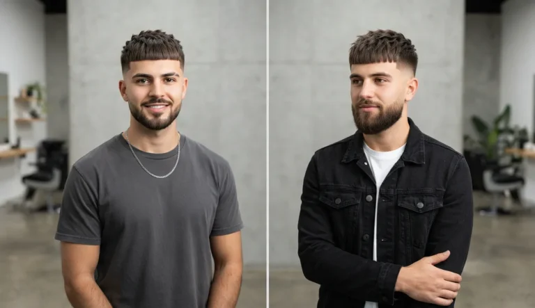 Edgar Haircut: What It Is, How to Ask for It, and How to Style It 16 Edgar haircut with a textured top, blunt fringe, and clean low skin fade.