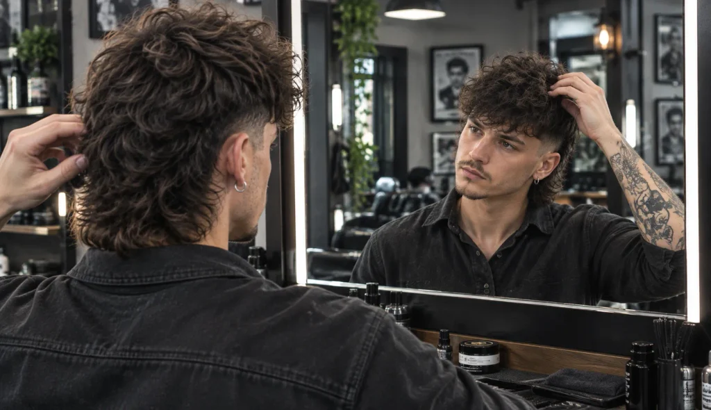 Growing out a modern mullet haircut