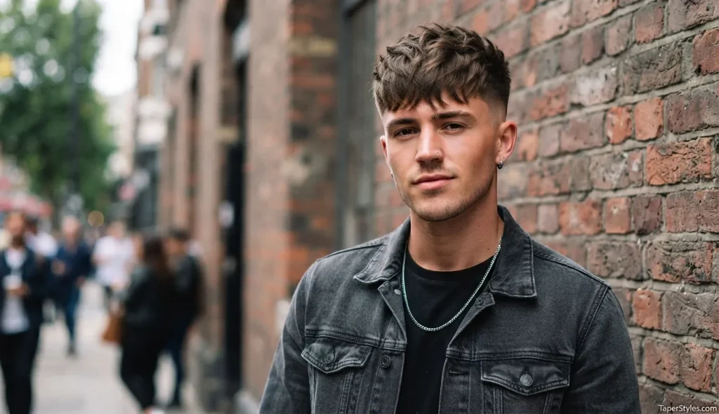 Mid Taper Fade Guide: Styles & Face Shapes (2026) 17 Mid Taper Fringe with textured hair, a neat fringe, and clean tapered sides.