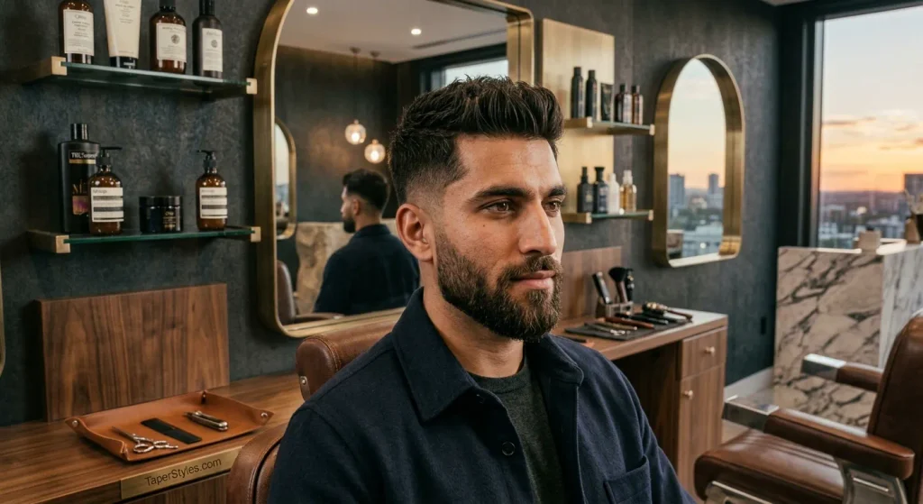 Mid Taper Fade Guide: Styles & Face Shapes (2026) 12 **Alt text:**
A young man showcasing a **Mid Taper with Twists** hairstyle, featuring textured twists on top with clean mid-tapered sides and back for a sharp, modern look.
