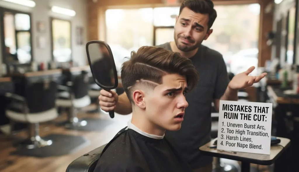 Burst Taper Fade: Styles, Cost & What to Ask Barber 10 Common burst taper fade mistakes including uneven blending and an incorrect fade curve
