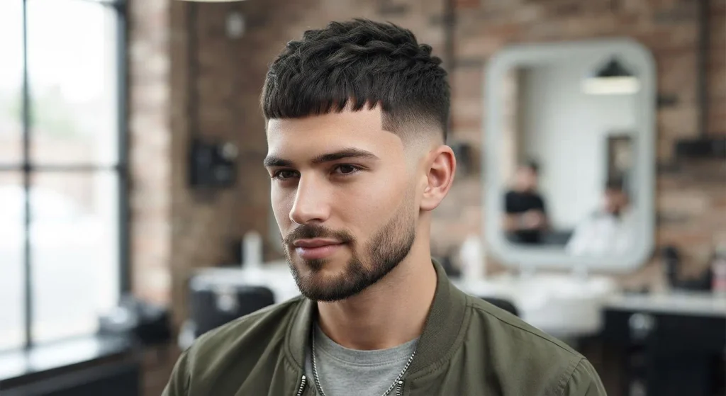 Mid Taper Fade Fringe: The Complete Guide 2026 6 Short fringe with mid taper fade haircut