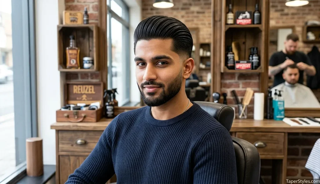 Mid Taper Fade for Black Male: 22 Best Styles for 2026 10 Slick back haircut with clean mid fade sides